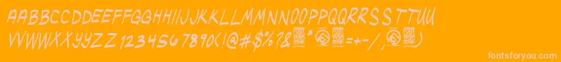 Fonte UglykidsItalic – fontes rosa em um fundo laranja