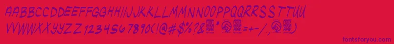 UglykidsItalic Font – Purple Fonts on Red Background