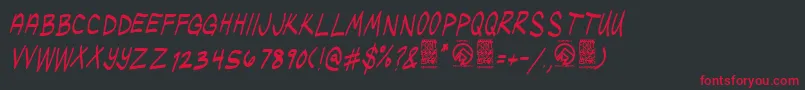 UglykidsItalic Font – Red Fonts on Black Background