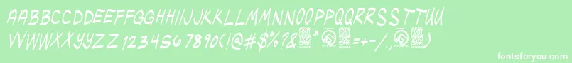 UglykidsItalic Font – White Fonts on Green Background