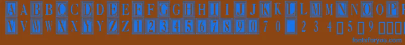 Czcionka Ornate1 – niebieskie czcionki na brązowym tle
