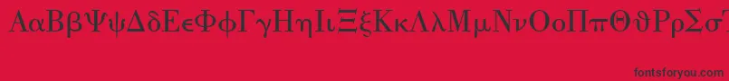 フォントUniversalMath1Bt – 赤い背景に黒い文字