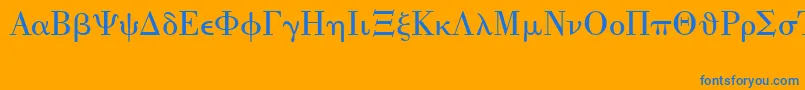 UniversalMath1Bt Font – Blue Fonts on Orange Background