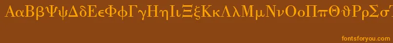 UniversalMath1Bt Font – Orange Fonts on Brown Background