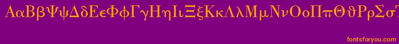 UniversalMath1Bt Font – Orange Fonts on Purple Background