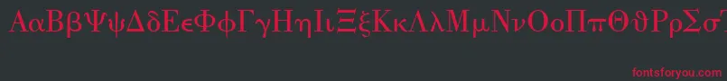 Czcionka UniversalMath1Bt – czerwone czcionki na czarnym tle