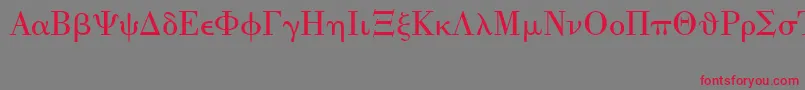 UniversalMath1Bt-Schriftart – Rote Schriften auf grauem Hintergrund