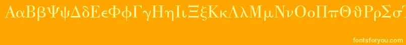 UniversalMath1Bt Font – Yellow Fonts on Orange Background