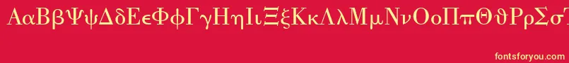 フォントUniversalMath1Bt – 黄色の文字、赤い背景