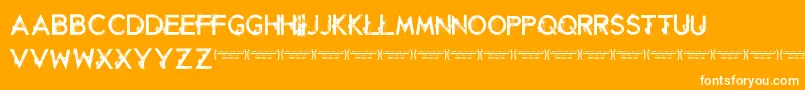 RetaliationRegular-Schriftart – Weiße Schriften auf orangefarbenem Hintergrund