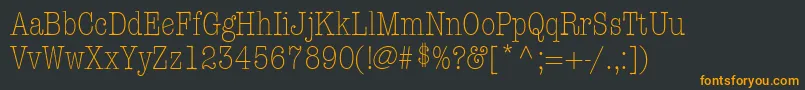 KeyboardLightCondensedaltSsiLightCondensedAlternate Font – Orange Fonts on Black Background