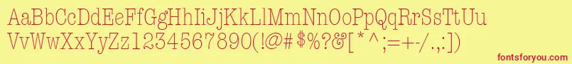 Шрифт KeyboardLightCondensedaltSsiLightCondensedAlternate – красные шрифты на жёлтом фоне