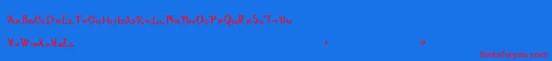 フォントPaperAirplanes – 赤い文字の青い背景