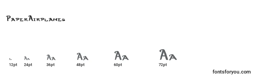 PaperAirplanes Font Sizes