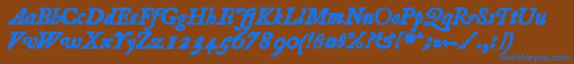 Essays1743 Bolditalic Font – Blue Fonts on Brown Background