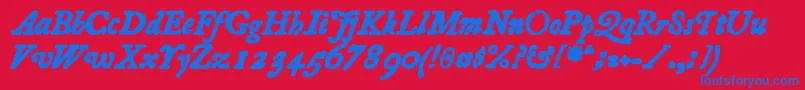 Essays1743 Bolditalic Font – Blue Fonts on Red Background