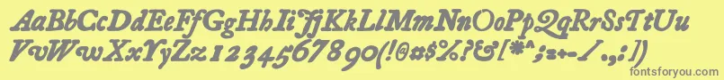 Essays1743 Bolditalic-Schriftart – Graue Schriften auf gelbem Hintergrund