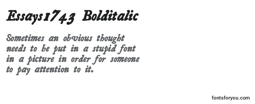 Review of the Essays1743 Bolditalic Font