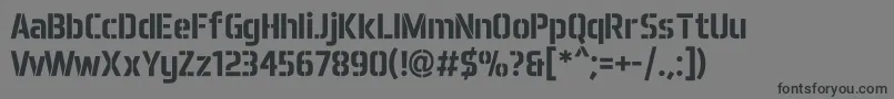 フォントAeroMaticsStencilBold – 黒い文字の灰色の背景