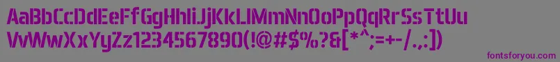 フォントAeroMaticsStencilBold – 紫色のフォント、灰色の背景