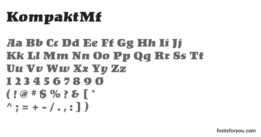 A fonte KompaktMf – alfabeto, números, caracteres especiais