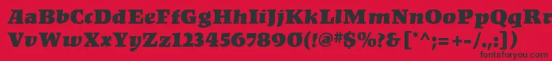 KompaktMf Font – Black Fonts on Red Background