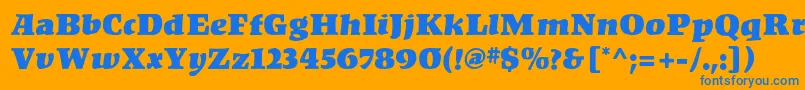 KompaktMf Font – Blue Fonts on Orange Background