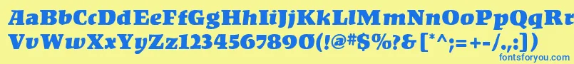 KompaktMf Font – Blue Fonts on Yellow Background