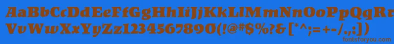 KompaktMf Font – Brown Fonts on Blue Background