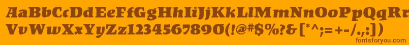 KompaktMf Font – Brown Fonts on Orange Background