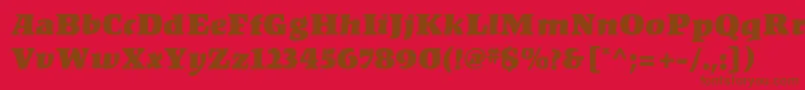 KompaktMf Font – Brown Fonts on Red Background