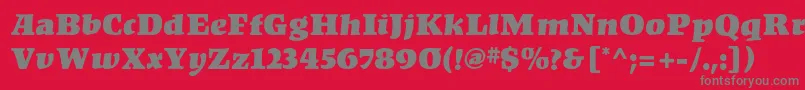 KompaktMf-Schriftart – Graue Schriften auf rotem Hintergrund