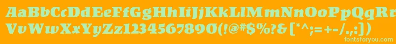 KompaktMf Font – Green Fonts on Orange Background