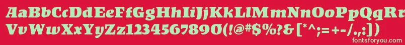 KompaktMf Font – Green Fonts on Red Background