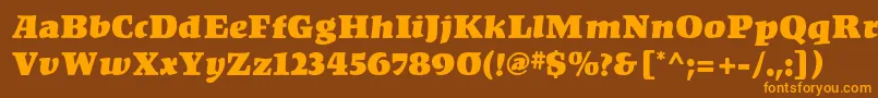 KompaktMf Font – Orange Fonts on Brown Background