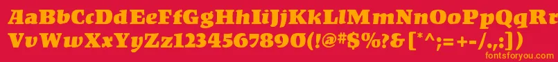 KompaktMf Font – Orange Fonts on Red Background