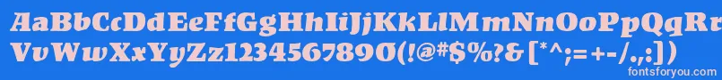 KompaktMf Font – Pink Fonts on Blue Background