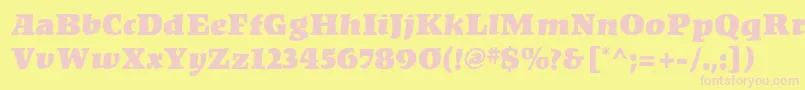 KompaktMf Font – Pink Fonts on Yellow Background