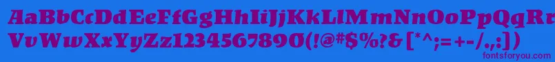 KompaktMf Font – Purple Fonts on Blue Background