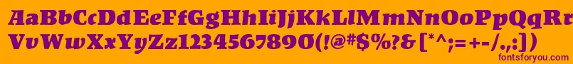 KompaktMf Font – Purple Fonts on Orange Background