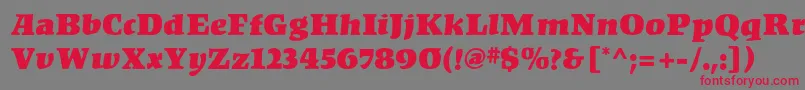 KompaktMf Font – Red Fonts on Gray Background