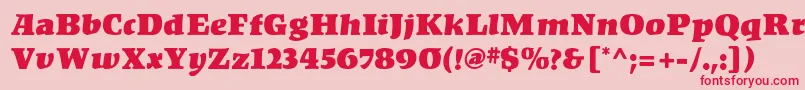 KompaktMf Font – Red Fonts on Pink Background
