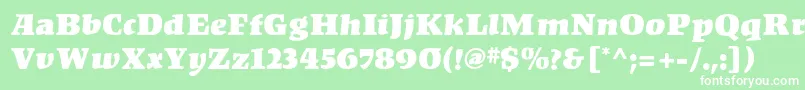 フォントKompaktMf – 緑の背景に白い文字