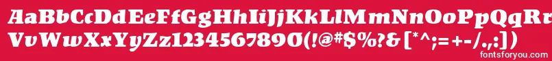 Шрифт KompaktMf – белые шрифты на красном фоне