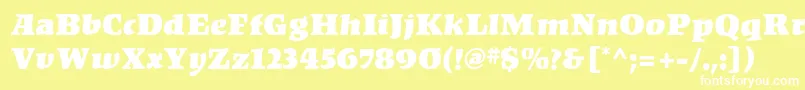 KompaktMf Font – White Fonts on Yellow Background