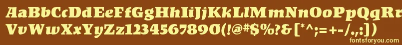 KompaktMf Font – Yellow Fonts on Brown Background