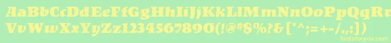 KompaktMf Font – Yellow Fonts on Green Background