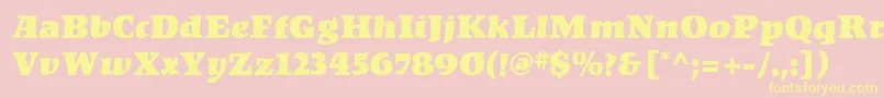 KompaktMf Font – Yellow Fonts on Pink Background