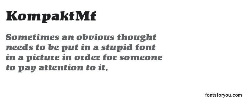 Review of the KompaktMf Font