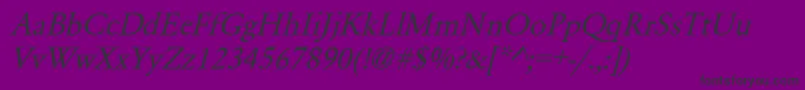 GaramondNormalItalic-Schriftart – Schwarze Schriften auf violettem Hintergrund